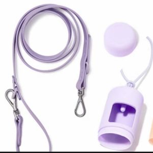 Wild One Lilac Dog Leash (66") With Matching Poop Bag Carrier